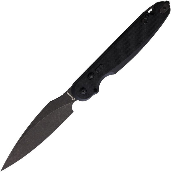 Daggerr Knives Parrot Button Lock Blackout G10 Stonewash VG-10