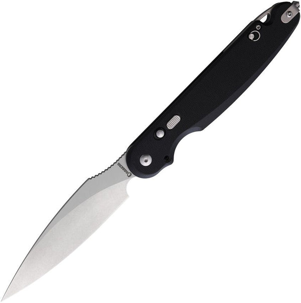 Daggerr Knives Parrot Button Lock Black G10 Stonewash VG-10