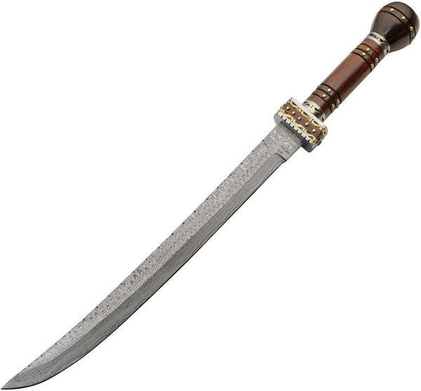 Damascus Fancy Guard Short Sword