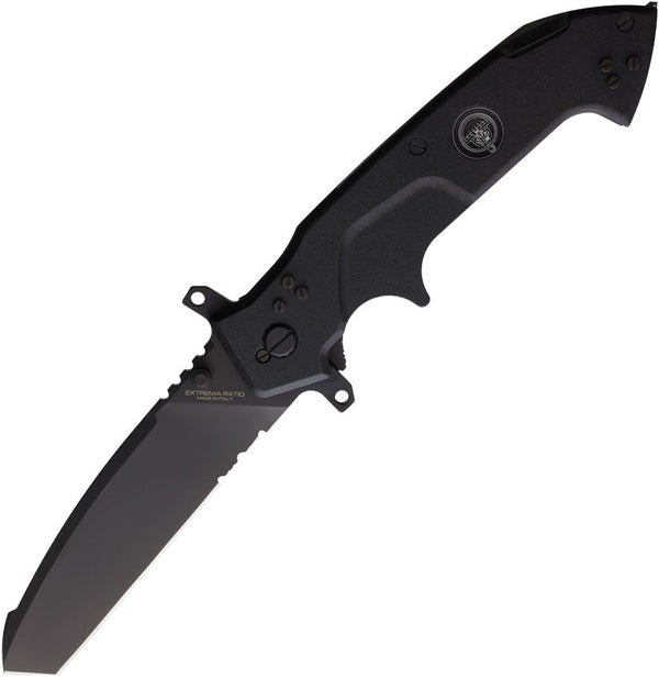 Extrema Ratio Glauca B1 Linerlock Blackout MIL-C-13924 Burnished Partially Serrated Tanto Bohler N690