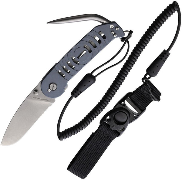 Extrema Ratio BF2 HELMSMAN Dive Linerlock Gray Anodized Aluminum Stonewash P/S Bohler N690