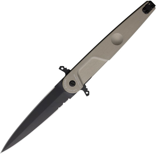 Extrema Ratio BD4 ADRA Contractor Linerlock Gray Aluminum Black PVD Coated Bohler N690