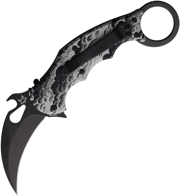 FOX Karambit Linerlock Waves Artwork Black Aluminum Coated Bohler N690