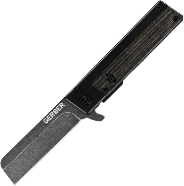 Gerber Quadrant Framelock Black Stonewash Aluminum PVD Coated Sheepsfoot 7Cr17MoV