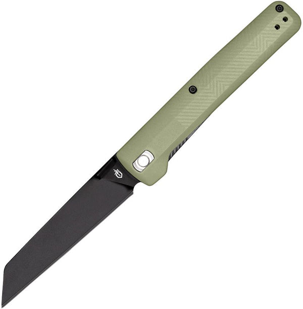 Gerber Pledge Linerlock Green Textured Nylon Black Oxide Reverse Tanto 7Cr17MoV