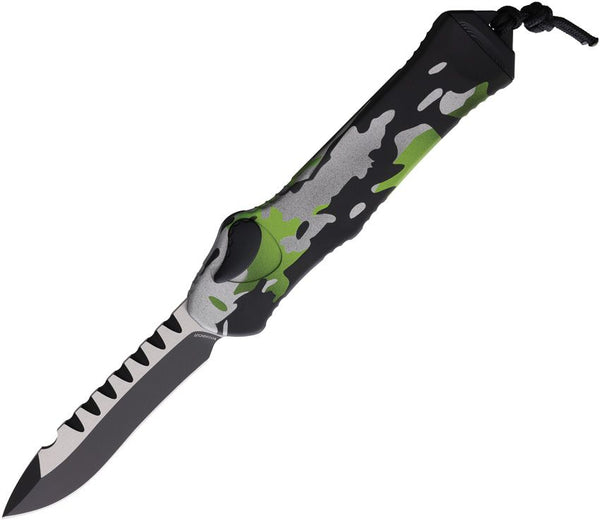 Heretic Knives Auto Hydra OTF Recurve Heretic Camo Two Tone Tanto MagnaCut