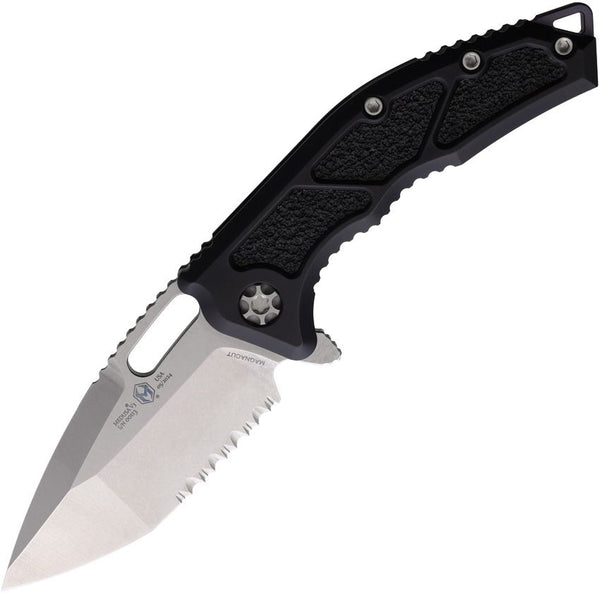 Heretic Knives Medusa Framelock Black Aluminum Stonewash P/S Tanto MagnaCut