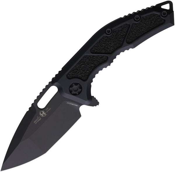 Heretic Knives Medusa Manual Framelock Black Aluminum DLC Coated Tanto MagnaCut