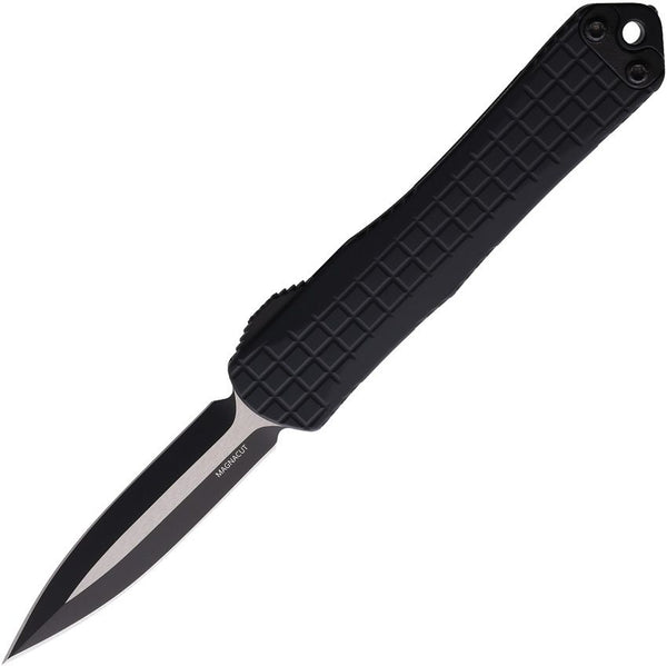 Heretic Knives Auto Manticore S OTF Black Aluminum Frag Pattern D/E Two Tone CPM MagnaCut