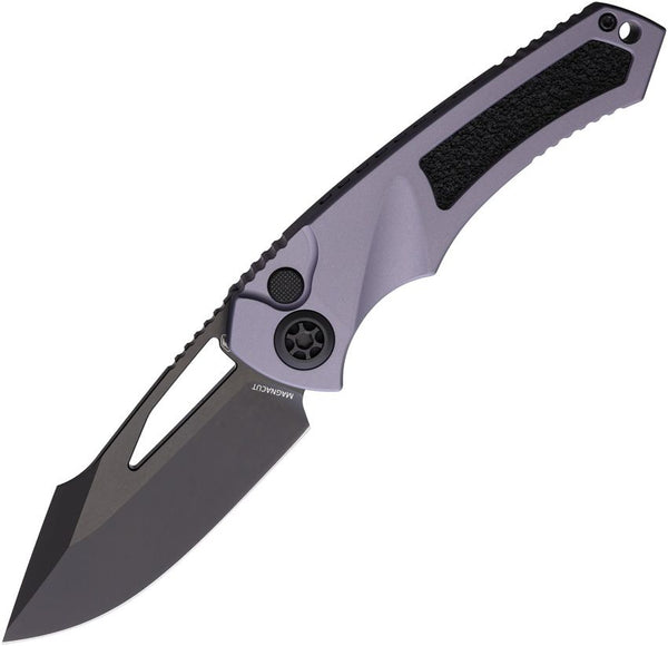 Heretic Knives Pariah Button Lock Gray Anodized Aluminum Black DLC Coated Harpoon CPM MagnaCut