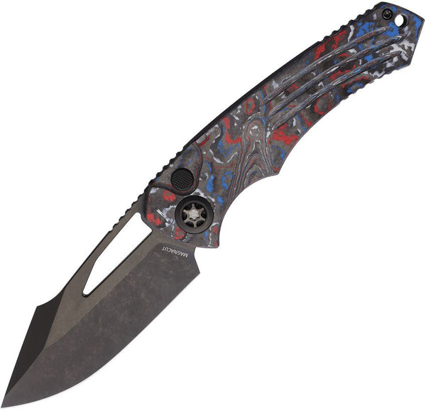 Heretic Knives Pariah Manual Button Lock USA Camo Carbon Black DLC Coated Harpoon CPM MagnaCut