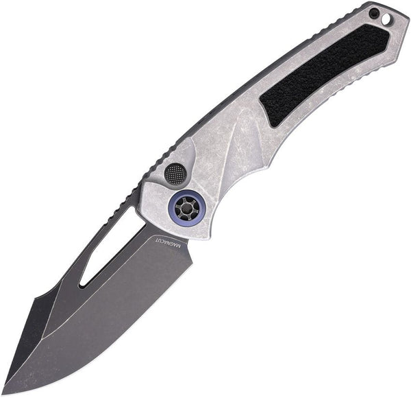 Heretic Knives Pariah Button Lock Blizzard Aluminum Black DLC Coated Harpoon CPM MagnaCut