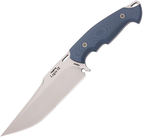 Hydra Knives Legio IX Fixed Blade Blue G10 Sand Blast Clip Point Sleipner