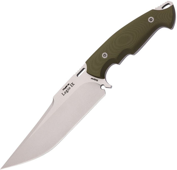 Hydra Knives Legio IX Fixed Blade Green G10 Sand Blast Clip Point Sleipner