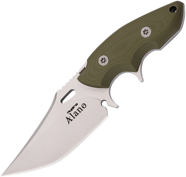 Hydra Knives Alano Fixed Blade Green G10 Sand Blast Clip Point Sleipner