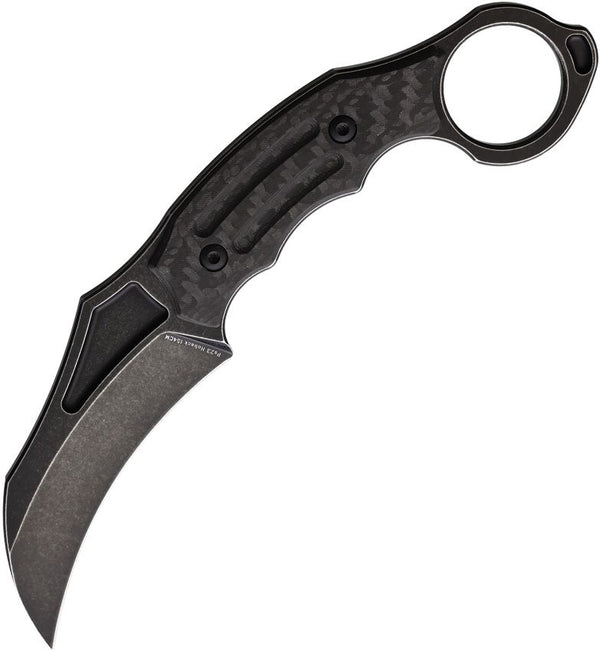 Hoback Knives Tusk Karamit Carbon Fiber Black DLC Coated 154CM