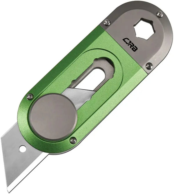 CJRB Breeze EDC Tool Carbon Green Aluminum & Gray Titanium
