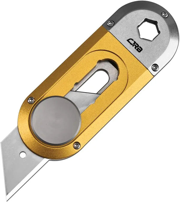 CJRB Breeze EDC Tool SS Yellow Aluminum & Gray Stainless