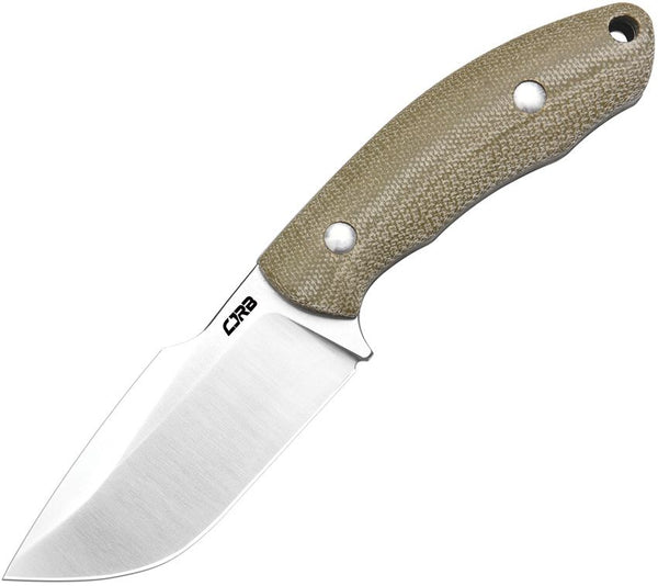 CJRB Mutt Fixed Blade OD Green Micarta Sand Blast Harpoon AR-RPM9