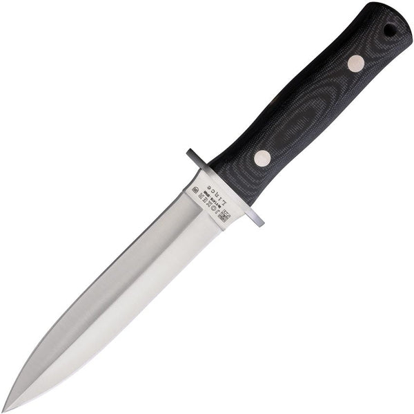 Joker Lince Fixed Blade Black Canvas Micarta Satin Double Edge 1.4116 Stainless