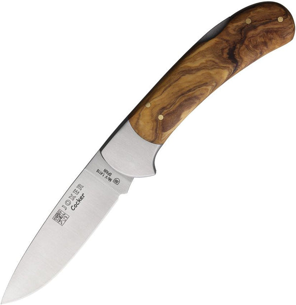 Joker Cocker Lockback Olive Wood Satin 1.4116