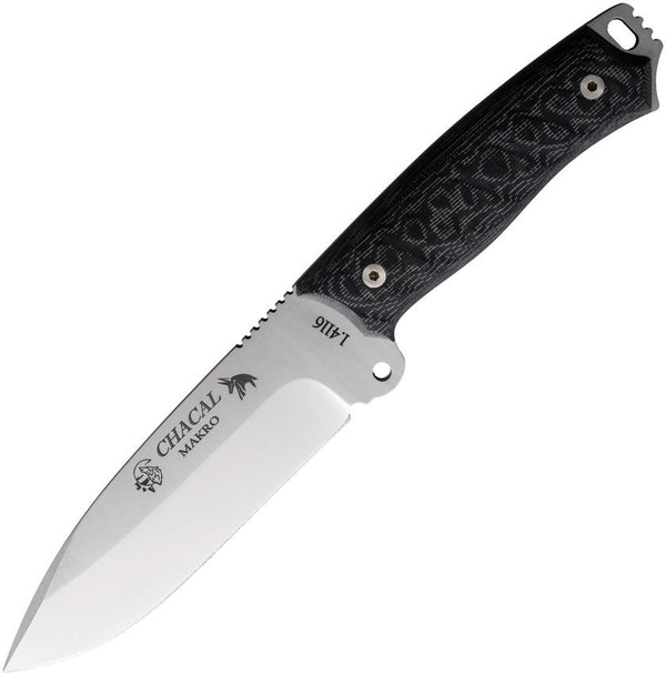 J&V Adventure Knives Chacal Makro Fixed Blade Black Micarta Satin 1.4116 Stainless Steel
