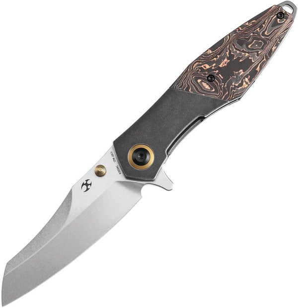 Kansept Knives Mistaken Framelock Copper Foil CF Stonewash CPM-20CV