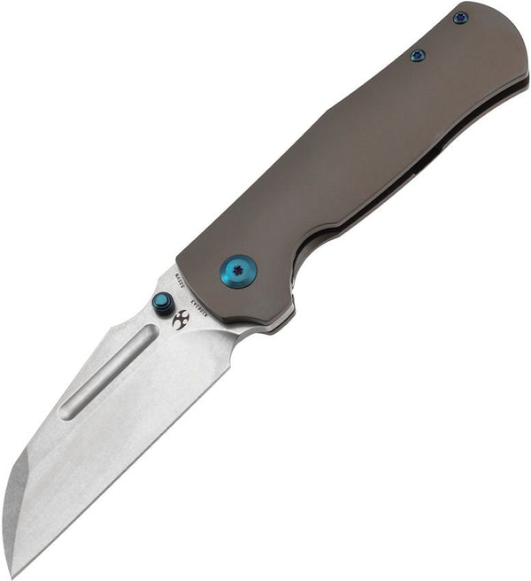 Kansept Knives Dreadnaught Bronze Anodized Titanium Stonewash Cleaver CPM S35VN