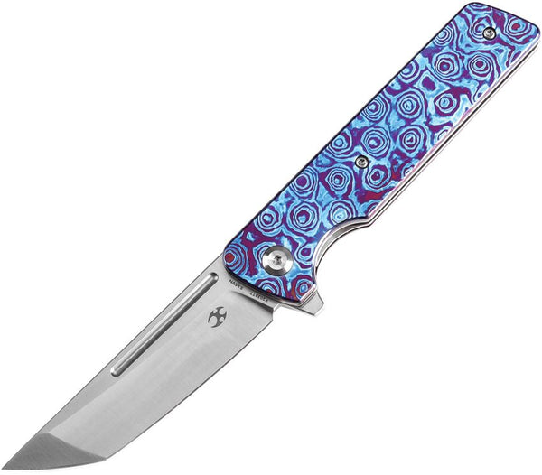Kansept Knives Anomaly Linerlock Timascus Satin Tanto CPM S35VN
