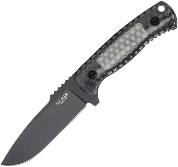 Ka-Bar Cool Name Smoked Translucent Polycarbonate Drop Point Black 1095 Cro-Van