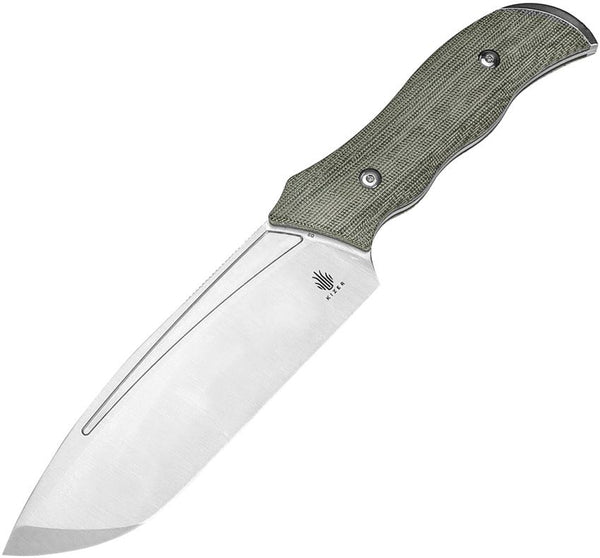 Kizer Cutlery Metaproptizol Fixed Blade Green Canvas Micarta Satin D2