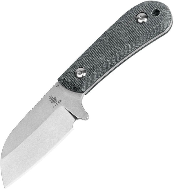 Kizer Cutlery Deckhand Fixed Blade Black Micarta Stonewash Sheepsfoot D2