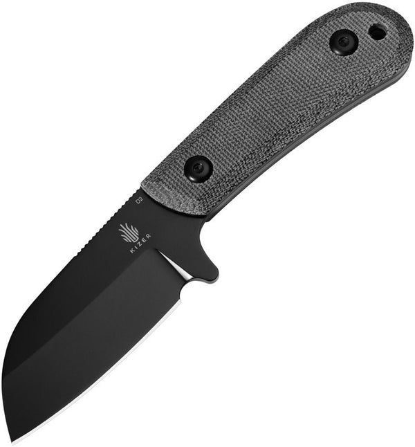 Kizer Cutlery Deckhand Fixed Blade Blackout Micarta Stonewash Sheepsfoot D2