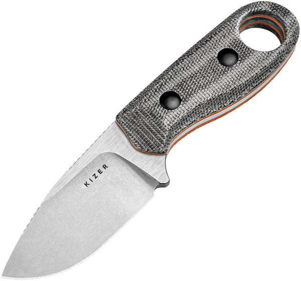 Kizer Cutlery Beaver Black Canvas Micarta Satin Nitro V