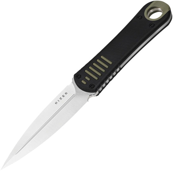 Kizer Cutlery Hidden Agenda Fixed Blade Black & OD green G10 Satin D/E AEB-L