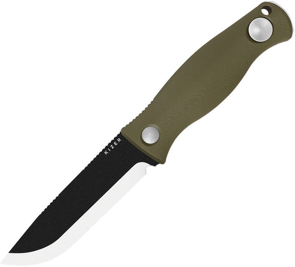 Kizer Cutlery Polaris Fixed Blade OD Green G10 Two Tone 1095HC