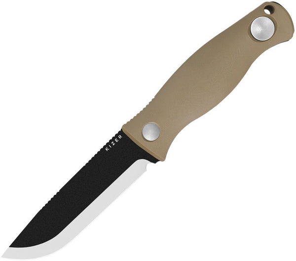 Kizer Cutlery Polaris Fixed Blade Tan G10 Two Tone 1095HC