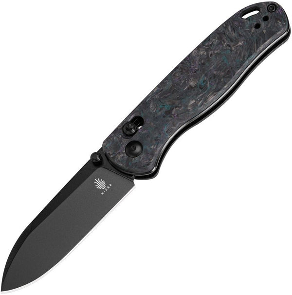 Kizer Cutlery Drop Bear Clutch Lock Dark Matter Carbon Fiber S35VN