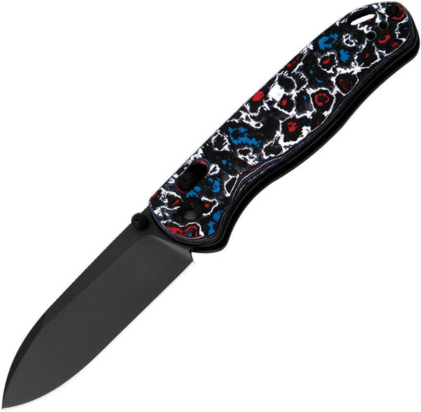 Kizer Cutlery Drop Bear Clutch Lock Nebula Carbon Fiber Black DLC S45VN