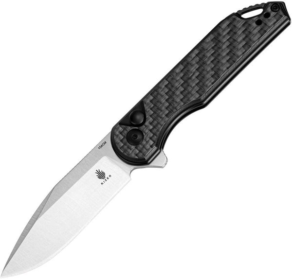 Kizer Cutlery Assassin Button Lock Carbon Fiber Satin 154CM