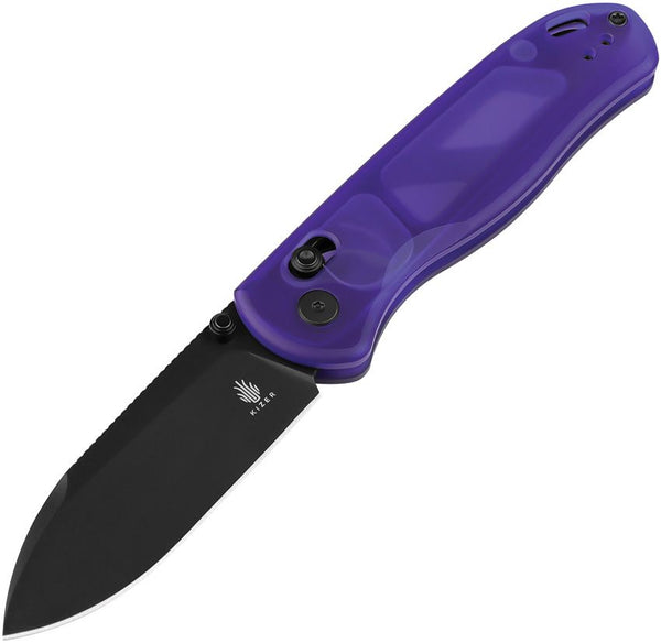 Kizer Cutlery Drop Bear Clutch Lock Magic Blue PC Black Nitro V