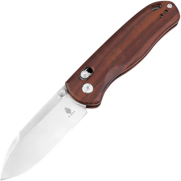 Kizer Cutlery Drop Bear Clutch Lock Rosewood Satin Nitro V