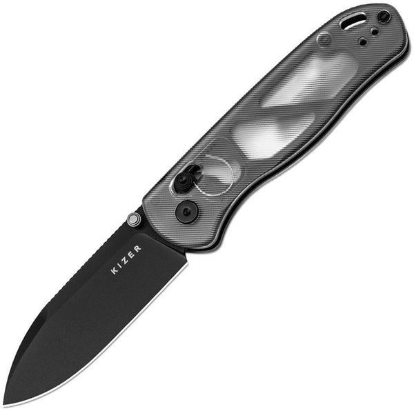 Kizer Cutlery Drop Bear Clutch Lock Clear Acrylic Black Nitro V
