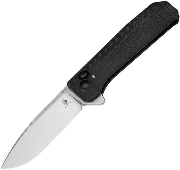 Kizer Cutlery Brat Button Lock Black G10 Stonewash 154CM