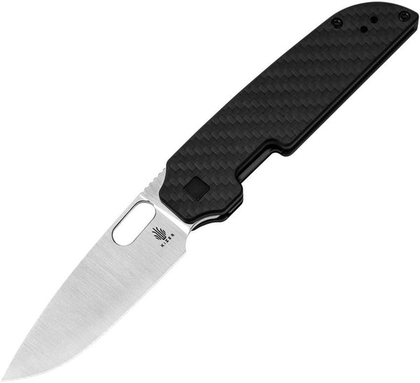 Kizer Cutlery Varatas Linerlock Black G10/CF Satin Nitro V