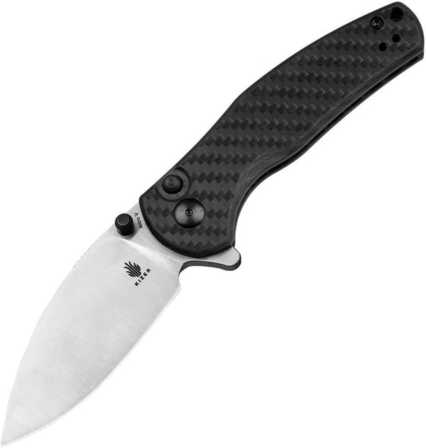 Kizer Cutlery Mini Grouper Button Lock Carbon Fiber Satin Nitro V