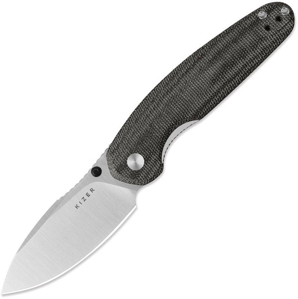 Kizer Cutlery Meteora Linerlock Black Canvas Micarta Satin Nitro V