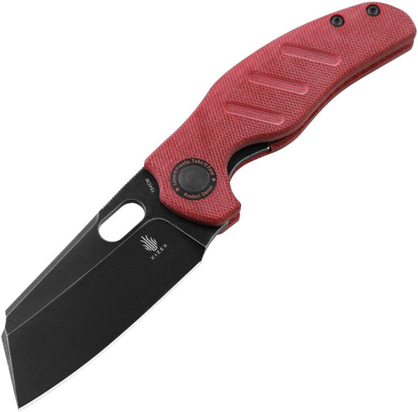 Kizer Cutlery C01C Sheepdog Linerlock Red Denim Micarta Black Stonewash Sheepsfoot 154CM