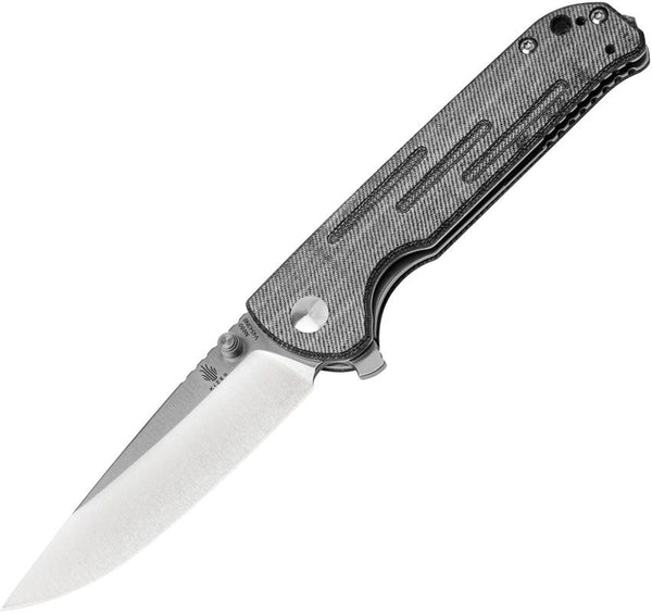 Kizer Cutlery Justice Linerlock Black Denim Micarta Satin Bohler N690