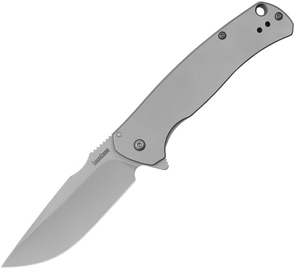 Kershaw Scour Framelock Stainless Bead Blasted Drop Point 8Cr13MoV